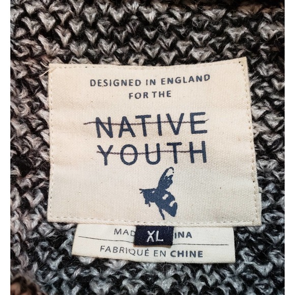 NATIVE YOUTH Black and Gray Cardigan Sweater - Picture 4 of 5